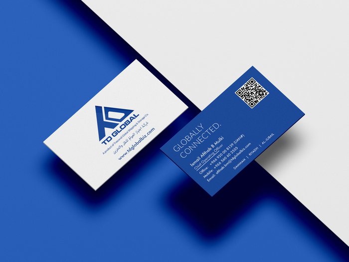 TD Global business card design, front and back